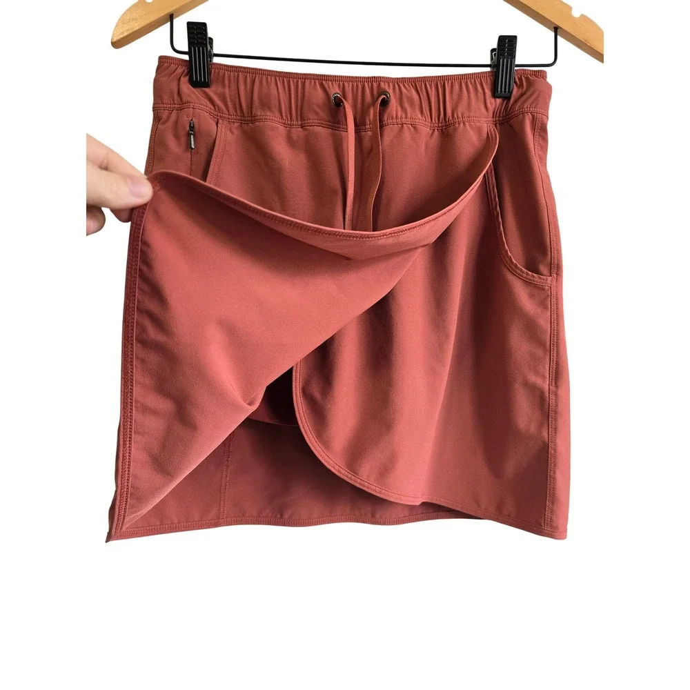 Patagonia Women Rosewood Pink Active Skort Hiking Travel Skirt with Liner Shorts - Picture 6 of 14